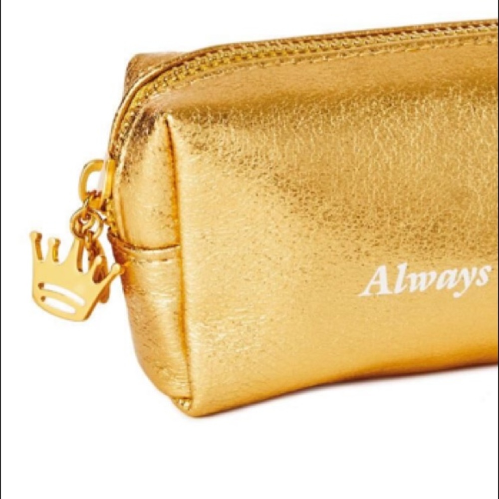 Hallmark Gold Zippered Mini Pouch or Makeup Bag - Picture 7 of 8